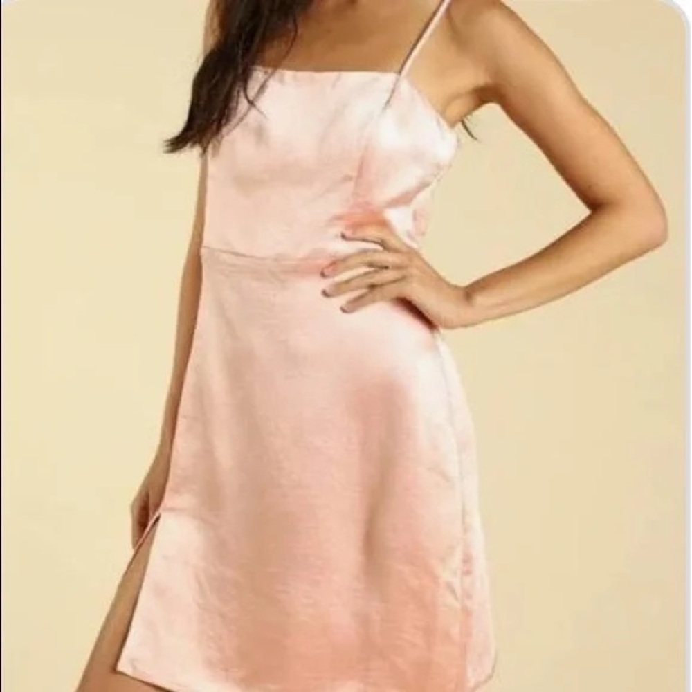 Wild Honey | Pink Satin Dress